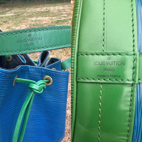 Louis Vuitton Noe Bucket Bag Bicolor Blue & Green Epi Leather with COA VI0953 - Picture 11 of 13